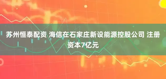 苏州恒泰配资 海信在石家庄新设能源控股公司 注册资本7亿元